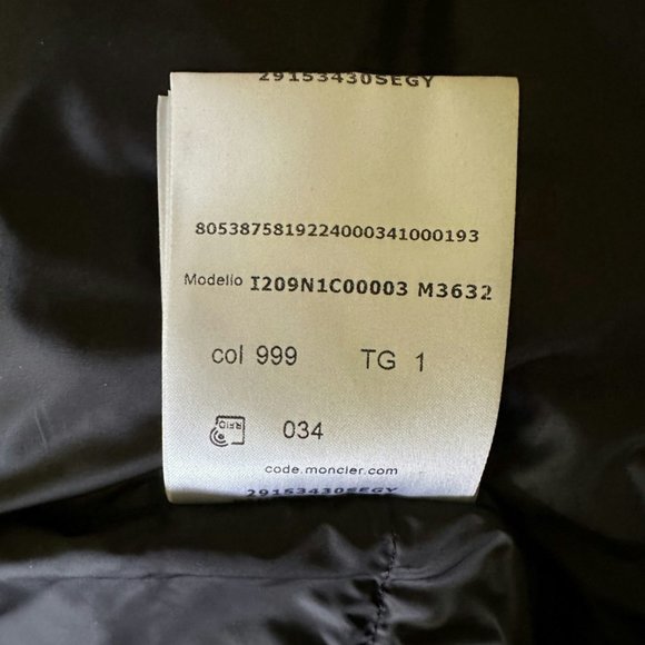 NWT authentic RICK OWENS + MONCLER F/W23 Black ‘GIMP’ DOWN COAT Size 1 Moncler - Picture 16 of 16